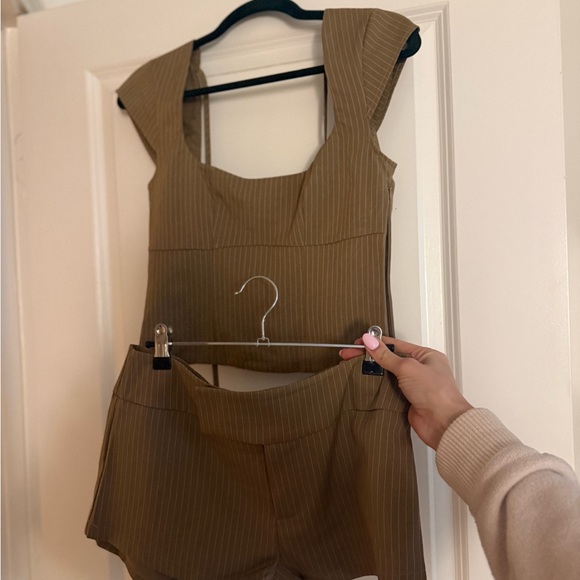 Superdown Tan Ribbed Women's Set - Picture 2 of 2